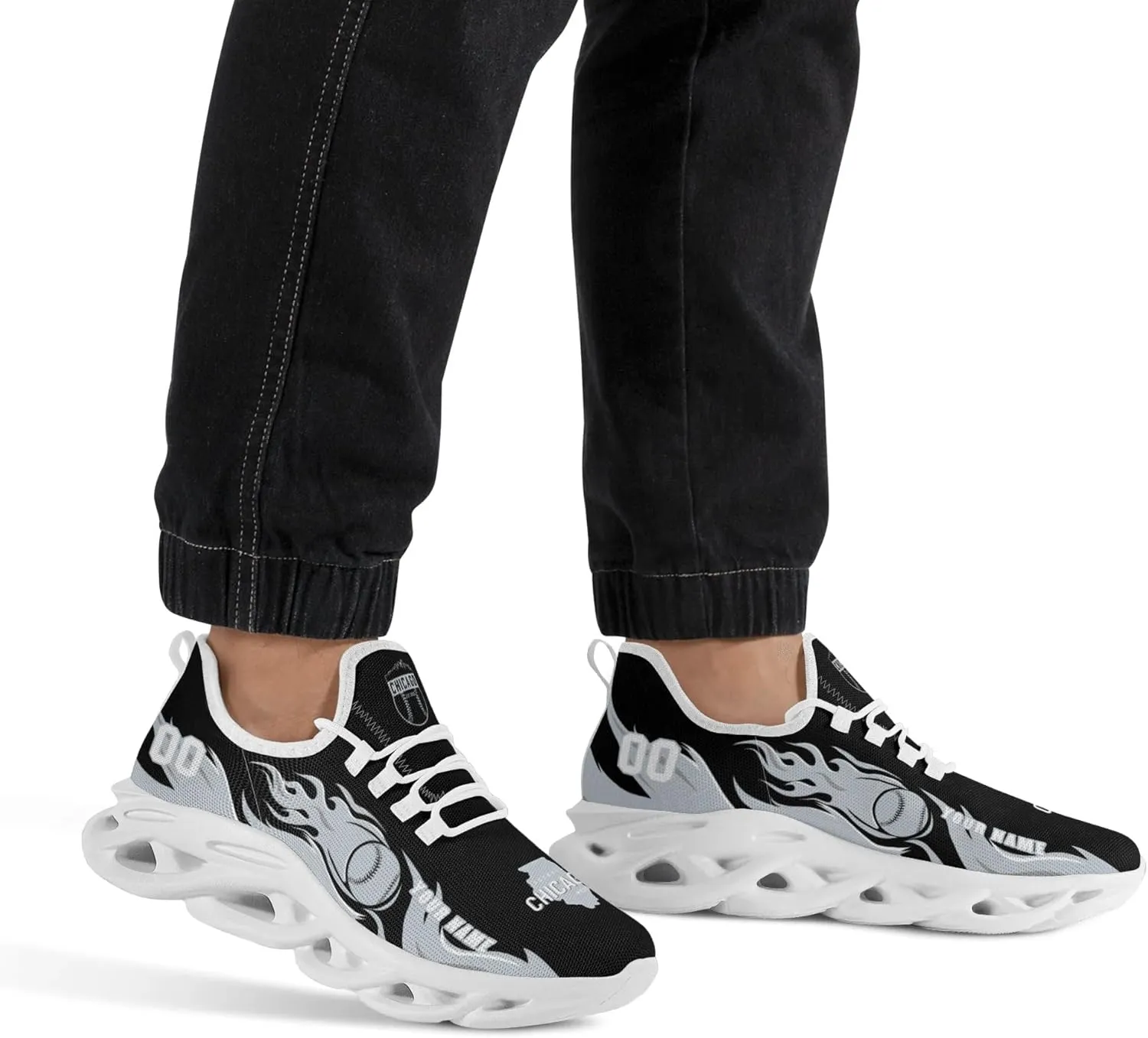 Custom Baseball Flex Control Sneakers Personalized Fan Men's Breathable Name Number Gift Workout Athletic Gym Slip-on Shoes