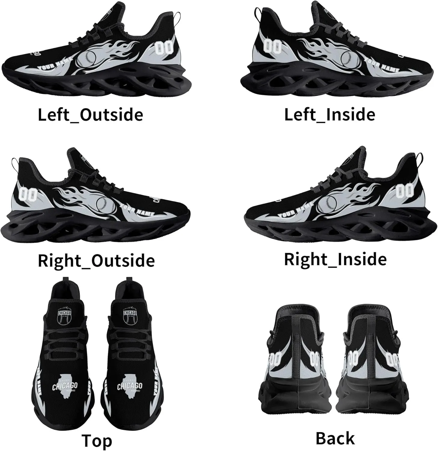 Custom Baseball Flex Control Sneakers Personalized Fan Men's Breathable Name Number Gift Workout Athletic Gym Slip-on Shoes