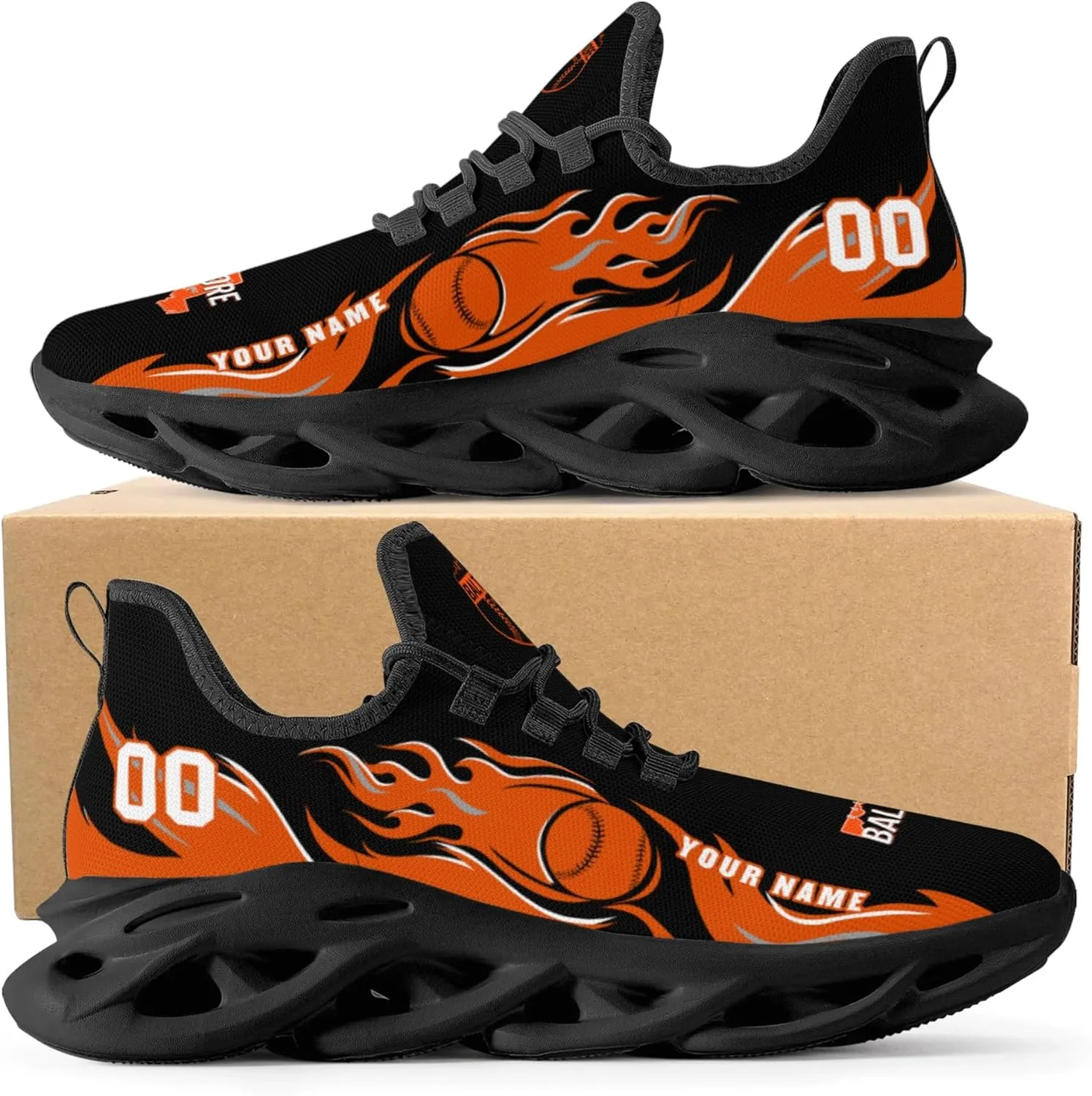 Custom Baseball Flex Control Sneakers Personalized Fan Men's Breathable Name Number Gift Workout Athletic Gym Slip-on Shoes