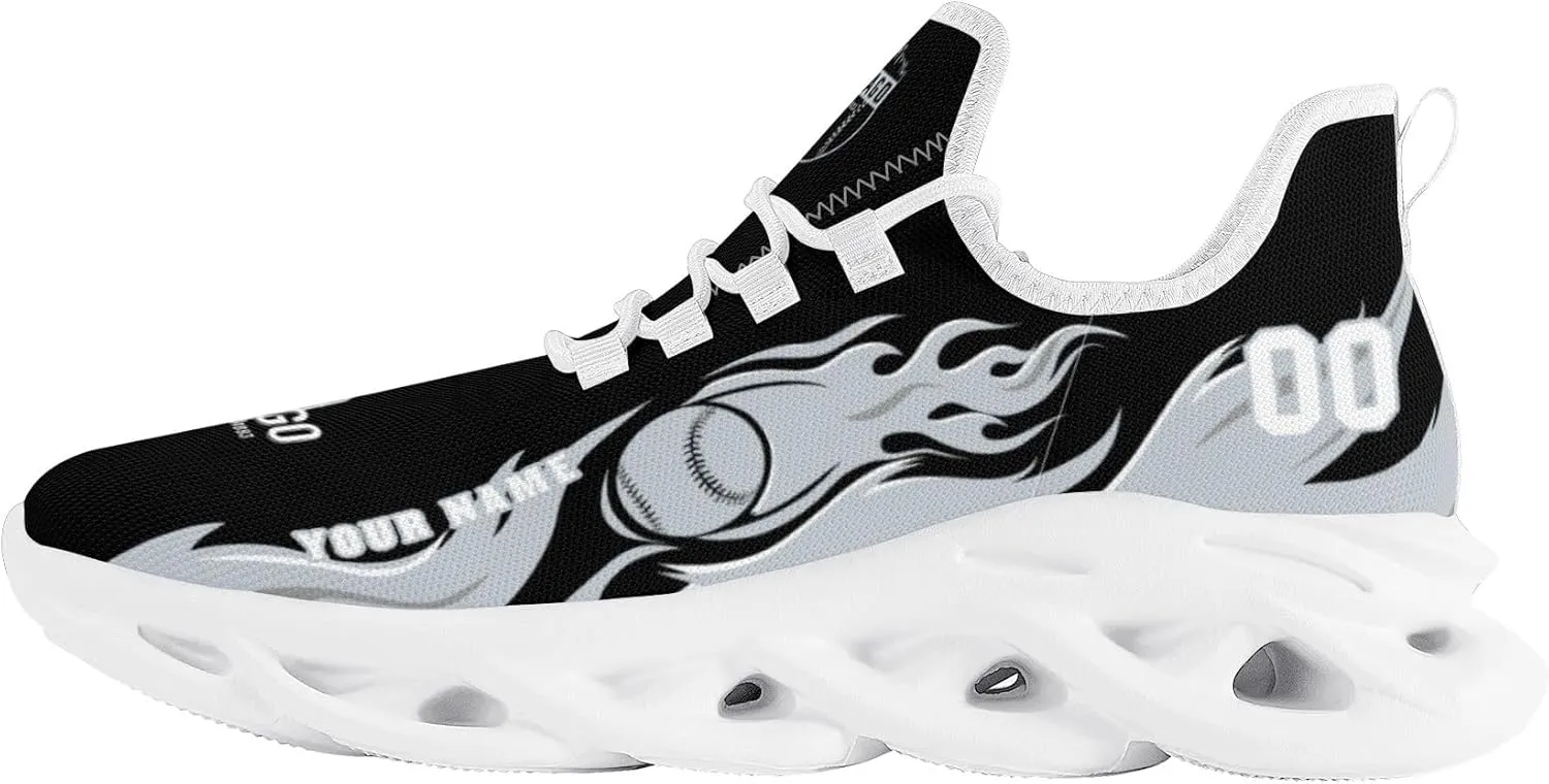Custom Baseball Flex Control Sneakers Personalized Fan Men's Breathable Name Number Gift Workout Athletic Gym Slip-on Shoes