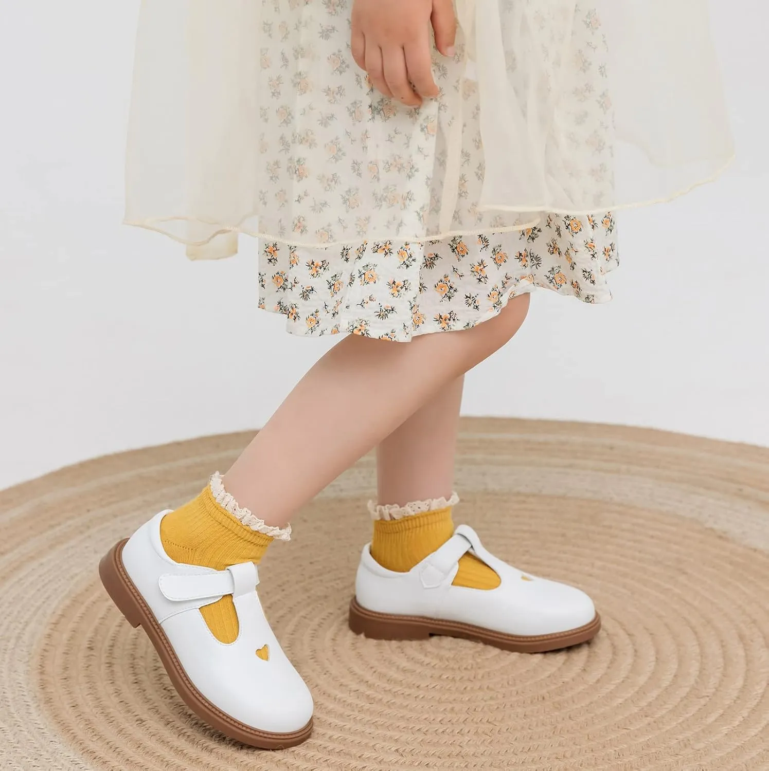 DADAWEN Girls Dress Shoes Mary Jane Flats Back to School Party Wedding Shoes(Toddler/Little Kid/Big Kid)