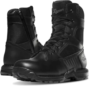 Danner Striker Bolt Side-Zip Waterproof Black Tactical Boots for Men - Lightweight, PU-Coated Polishable Leather & Nylon with Slip-Resistant Outsole