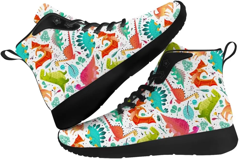 Dinosaur Shoes for Women Men High Top Sneakers High Top Shoes Gifts for Him Her