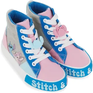 Disney Girls Lilo & Stitch Sneakers - Lilo and Stitch High Top Athletic Shoes - Lilo and Stitch High Top Lace Up Sneakers