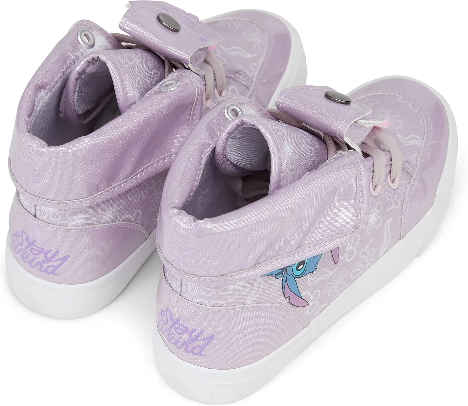 Disney Girls Lilo & Stitch Sneakers - Lilo and Stitch High Top Athletic Shoes - Lilo and Stitch High Top Lace Up Sneakers