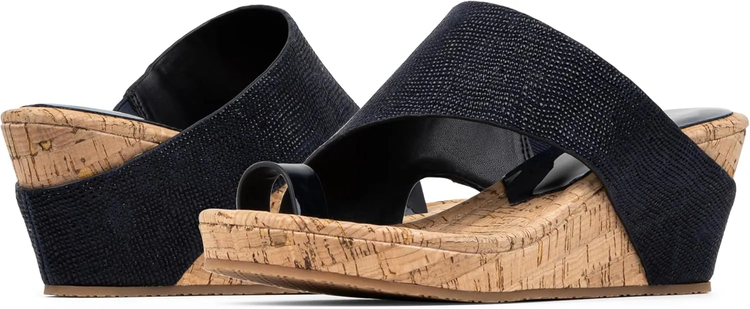 Donald J Pliner Women's Gyer Sandal – Distressed Metallic Leather Upper Wedge