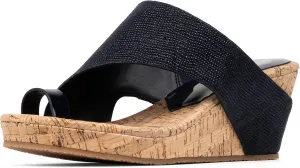 Donald J Pliner Women's Gyer Sandal – Distressed Metallic Leather Upper Wedge