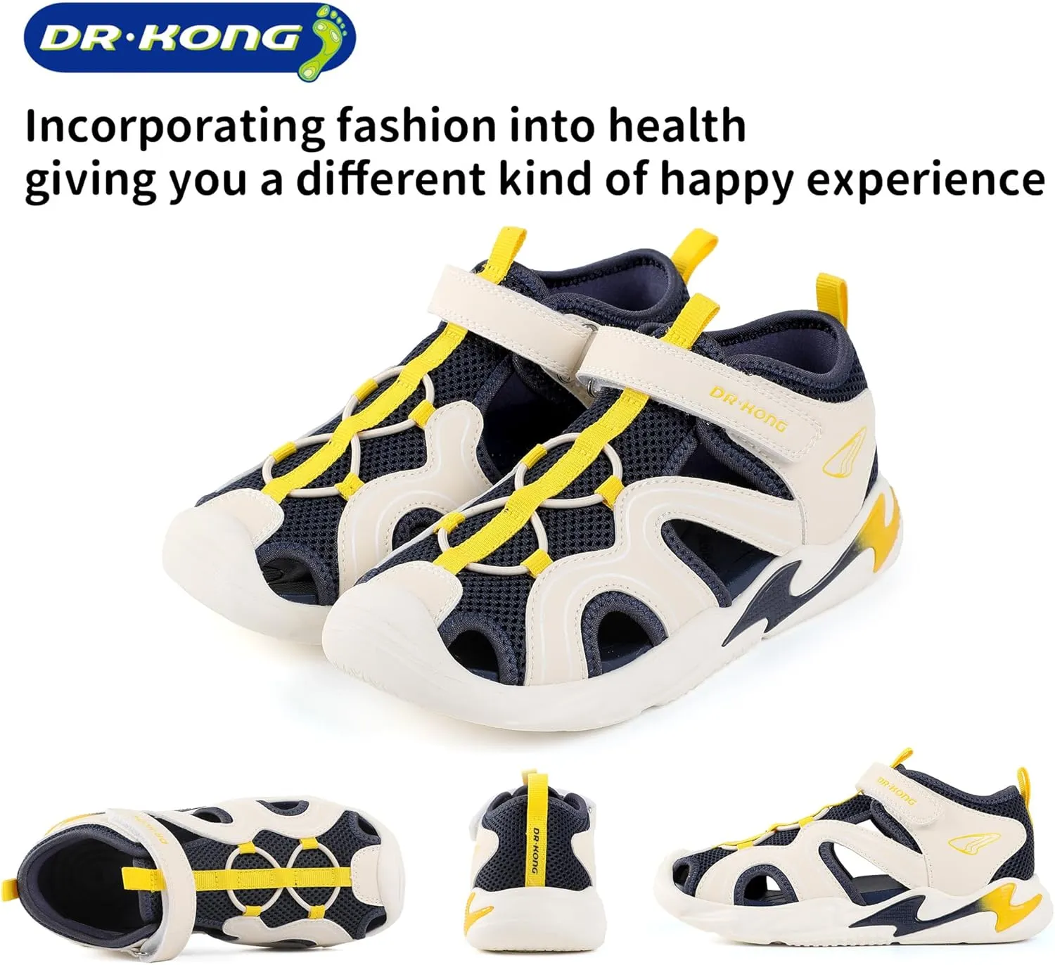 Dr Kong Boys Girls Sandals Summer Kids Sports Sandals Closed Toe Lightweight Athletic Hiking Outdoor (Little Kid)