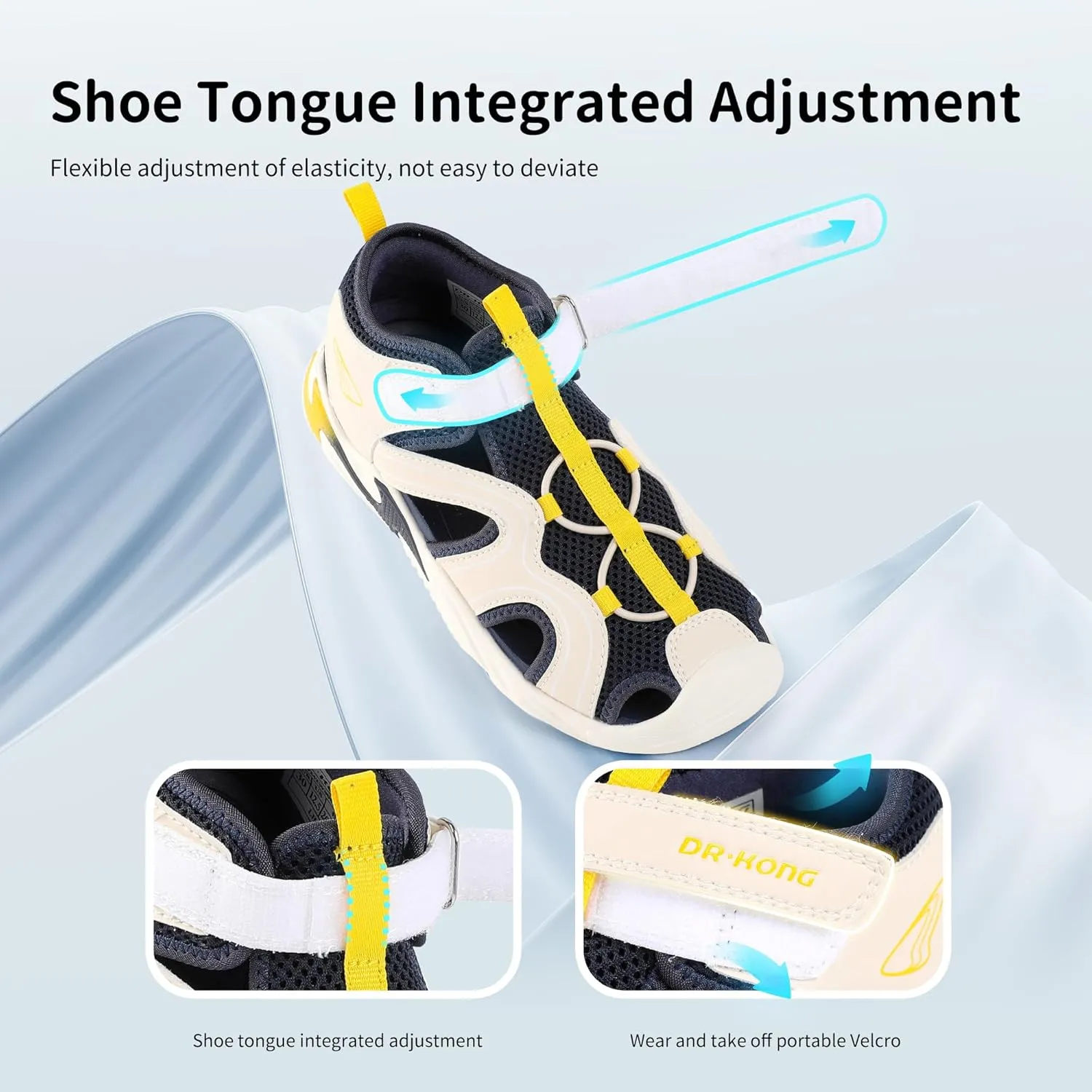 Dr Kong Boys Girls Sandals Summer Kids Sports Sandals Closed Toe Lightweight Athletic Hiking Outdoor (Little Kid)