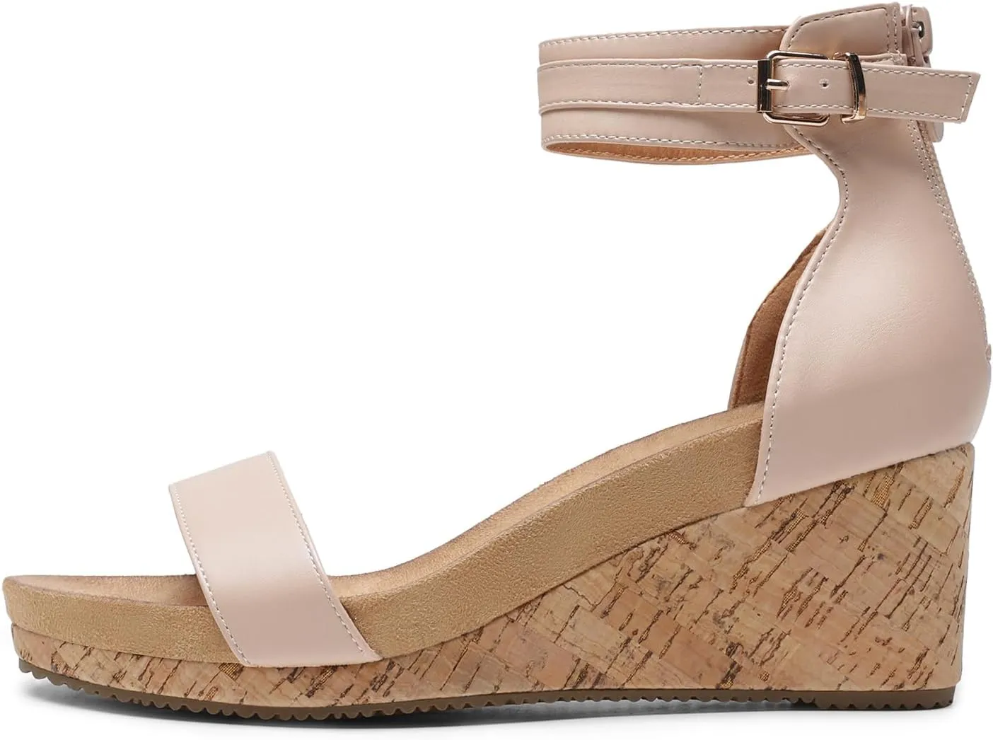 DREAM PAIRS Women's Open Toe Buckle Ankle Strap Platform Wedge Sandals Summer Shoes.