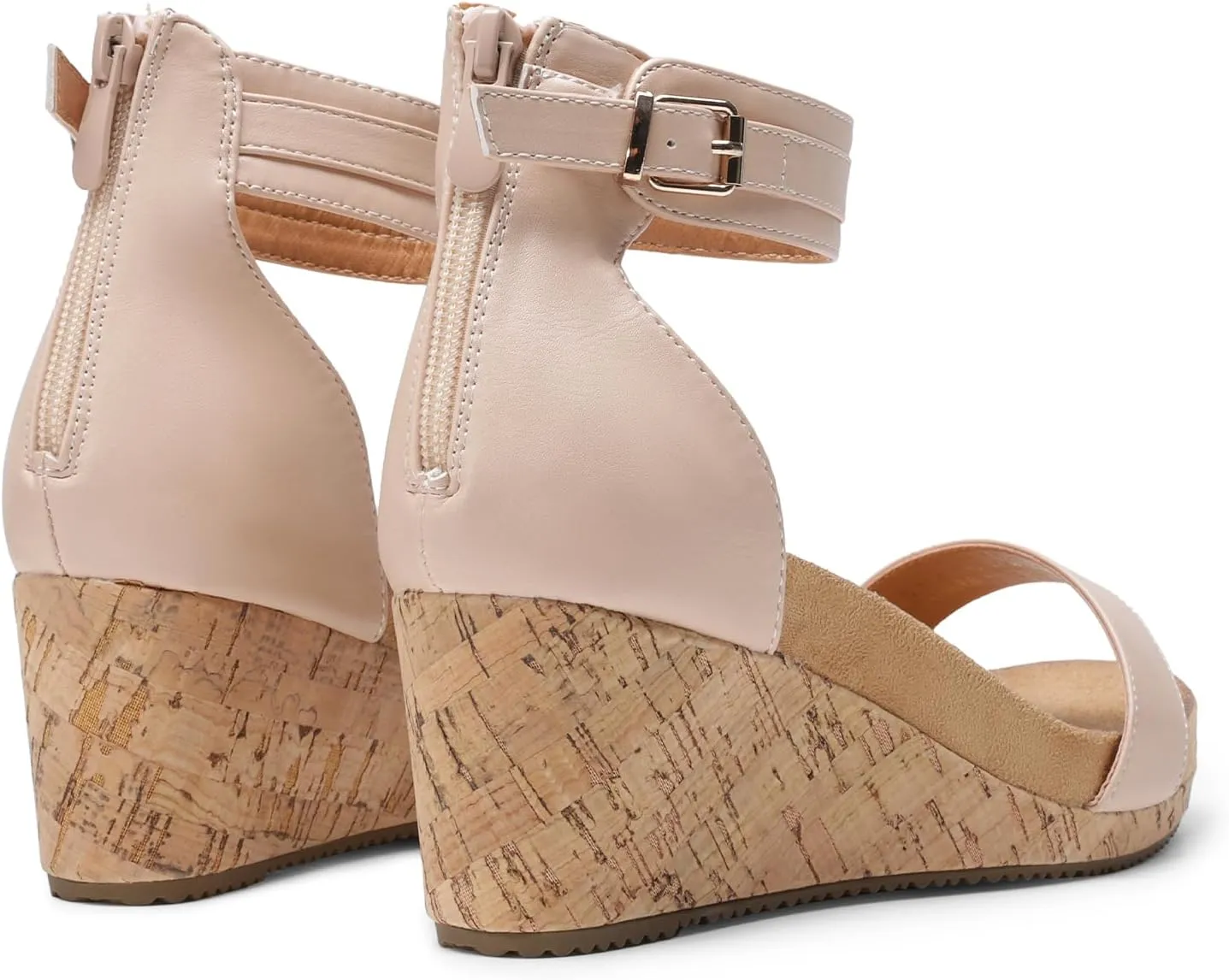 DREAM PAIRS Women's Open Toe Buckle Ankle Strap Platform Wedge Sandals Summer Shoes.