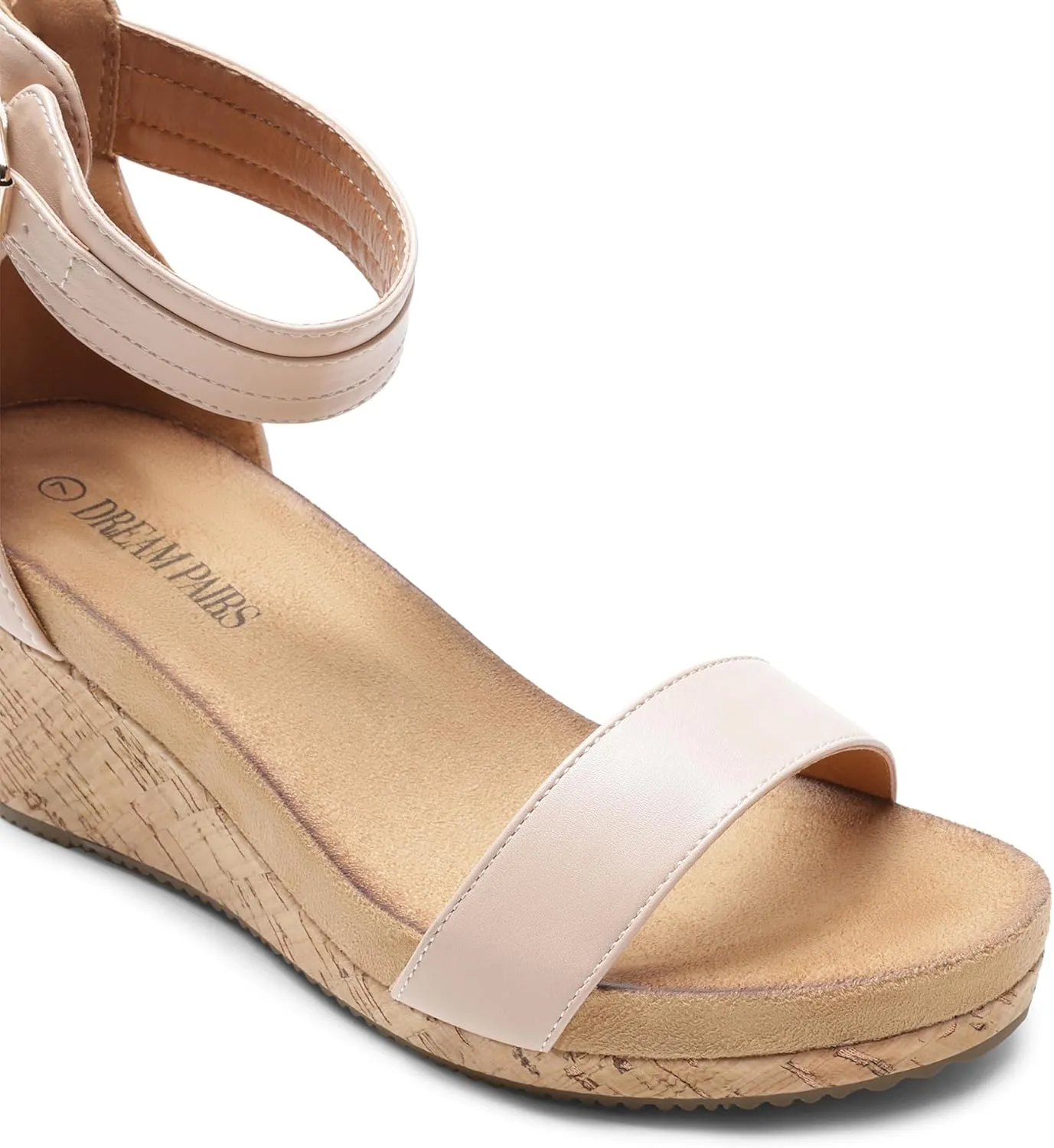 DREAM PAIRS Women's Open Toe Buckle Ankle Strap Platform Wedge Sandals Summer Shoes.