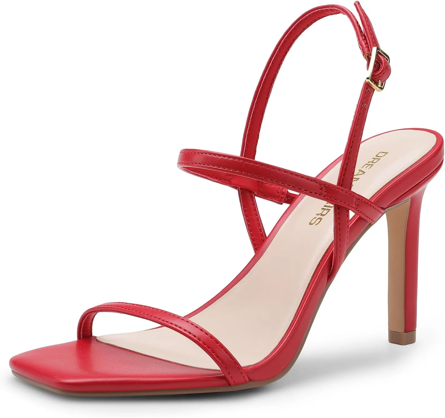DREAM PAIRS Women’s Slingback Heels High Stilettos Open Square Toe Ankle Strap Pumps Sexy Comfort Strappy Dress Shoes Wedding Bridal Heeled Sandals
