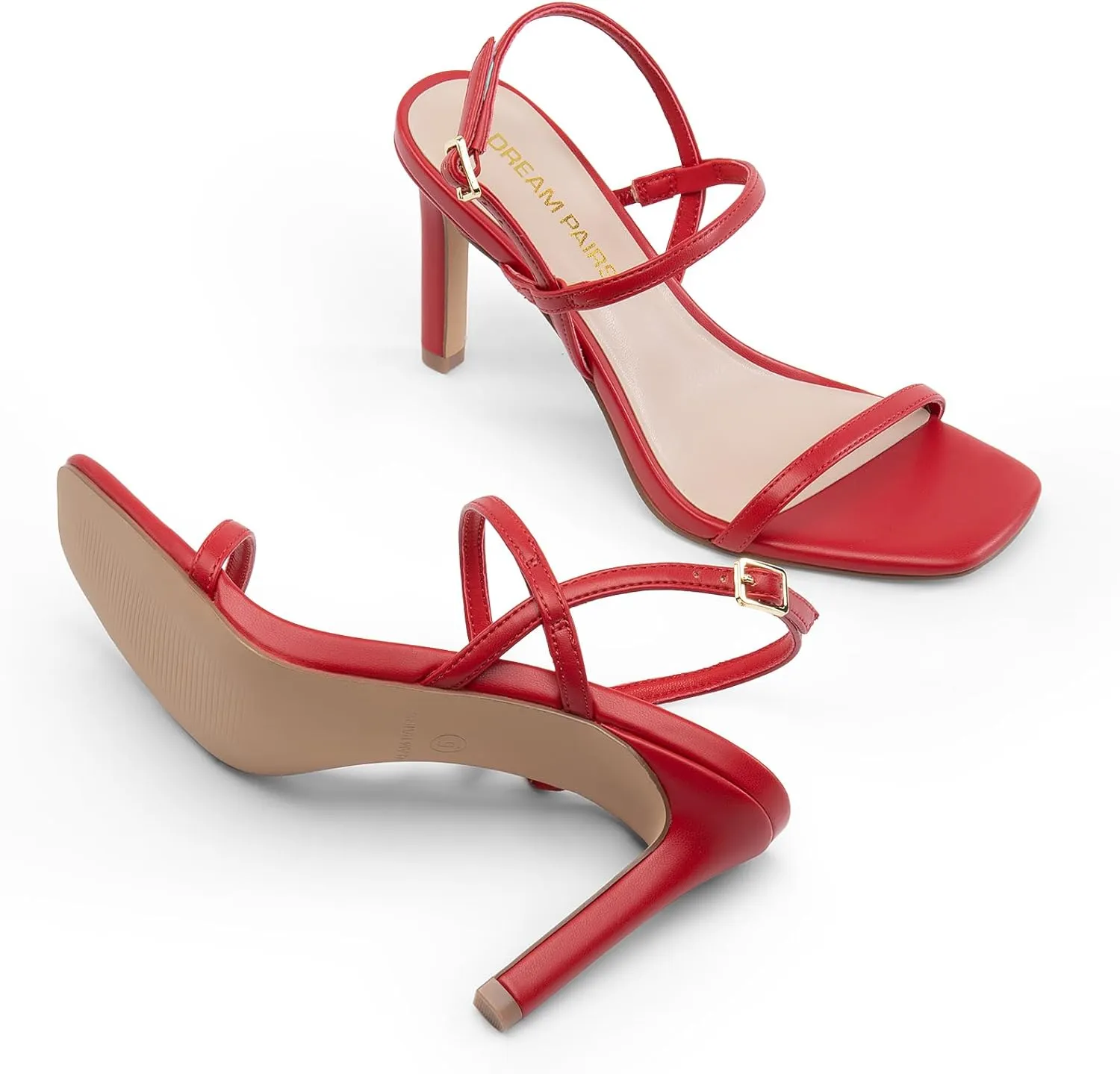 DREAM PAIRS Women’s Slingback Heels High Stilettos Open Square Toe Ankle Strap Pumps Sexy Comfort Strappy Dress Shoes Wedding Bridal Heeled Sandals