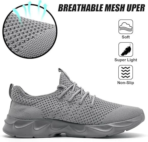 EGMPDA Men's Tennis Shoes Walking Lightweight Breathable Fashion Sneakers Non Slip Workout Gym Shoes for Running