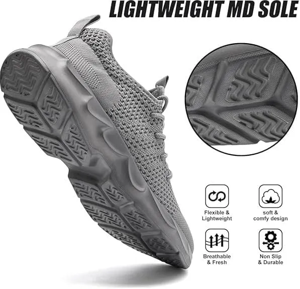 EGMPDA Men's Tennis Shoes Walking Lightweight Breathable Fashion Sneakers Non Slip Workout Gym Shoes for Running