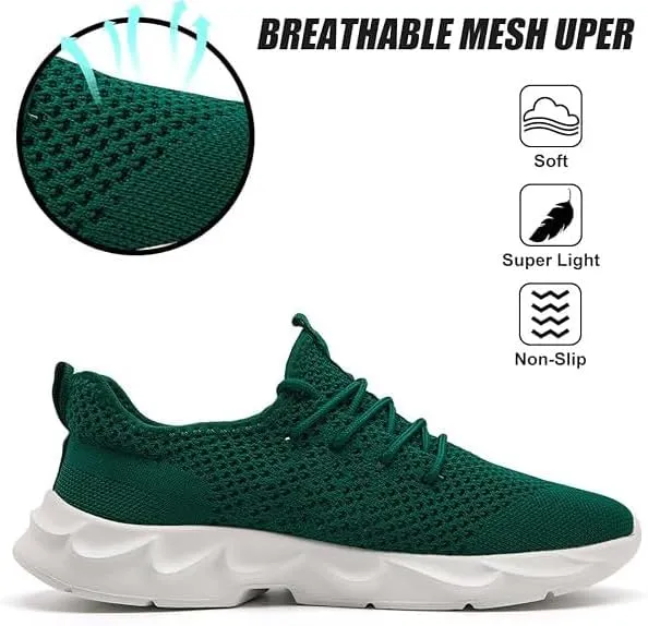 EGMPDA Men's Tennis Shoes Walking Lightweight Breathable Fashion Sneakers Non Slip Workout Gym Shoes for Running