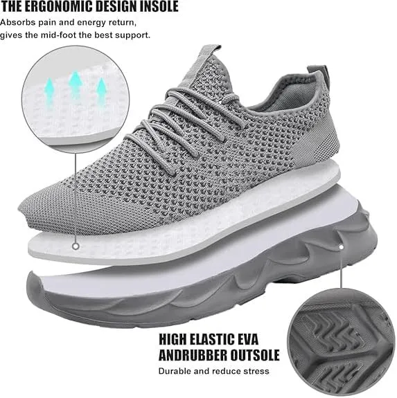 EGMPDA Men's Tennis Shoes Walking Lightweight Breathable Fashion Sneakers Non Slip Workout Gym Shoes for Running