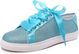 Elivandon Wedding Shoes Bling Bridal Sneakers Flats Bride Tennis Shoes Shiny Sequin Sparkly Sneakers