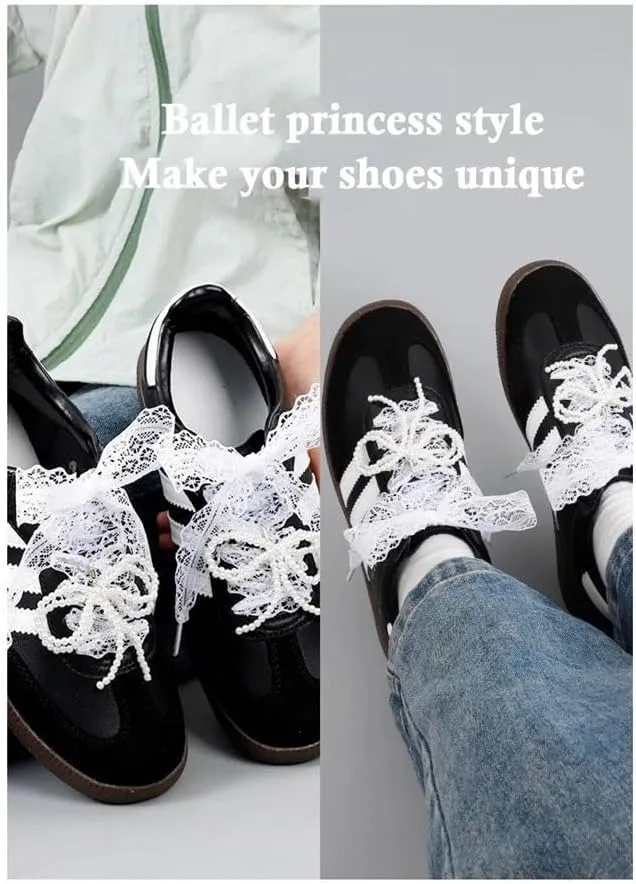 Fancy Lace 2.9CM Width Flat Shoelace For Sneakers Shoelaces For Women Casual Shoes Black White Shoe Laces Accessorices