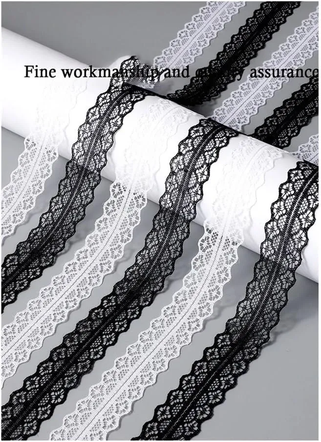 Fancy Lace 2.9CM Width Flat Shoelace For Sneakers Shoelaces For Women Casual Shoes Black White Shoe Laces Accessorices