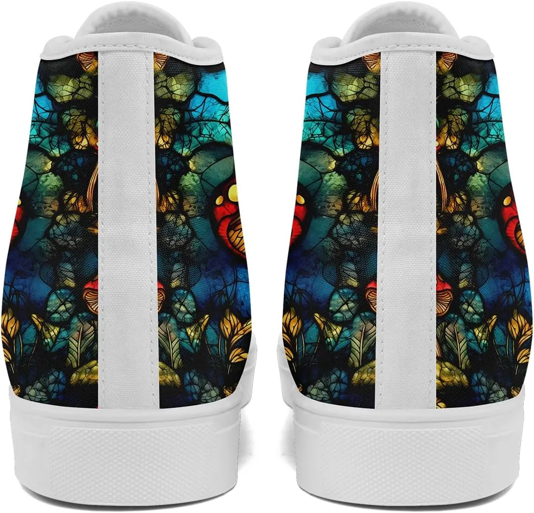 Fashion Skull High-Top Canvas Shoes for Men Women -Unique Vibrant High Top Sneakers Comfortable Casual Shoes