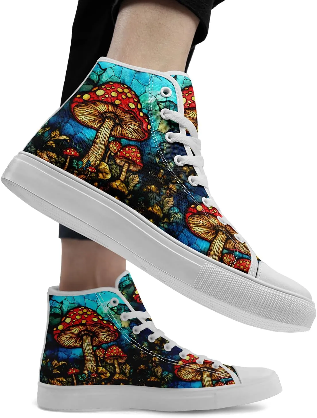 Fashion Skull High-Top Canvas Shoes for Men Women -Unique Vibrant High Top Sneakers Comfortable Casual Shoes