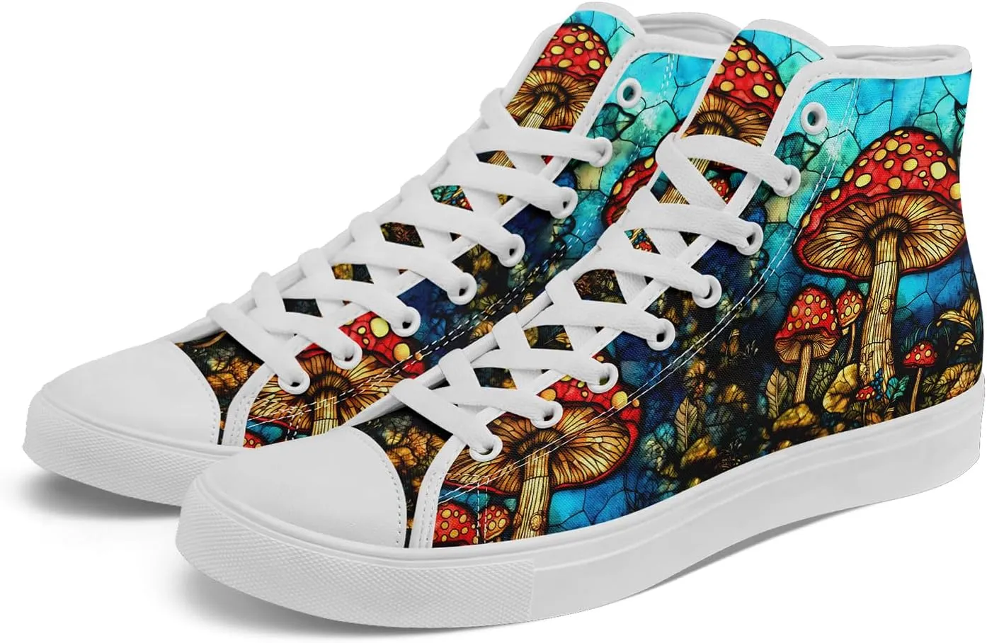 Fashion Skull High-Top Canvas Shoes for Men Women -Unique Vibrant High Top Sneakers Comfortable Casual Shoes
