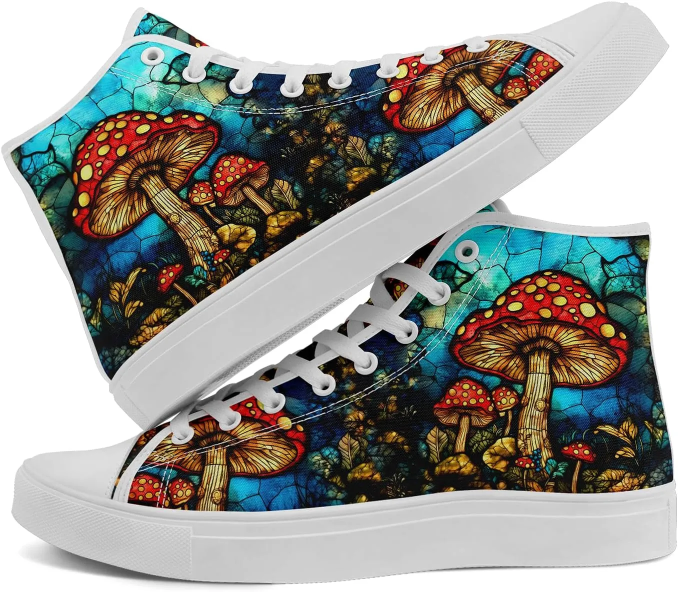 Fashion Skull High-Top Canvas Shoes for Men Women -Unique Vibrant High Top Sneakers Comfortable Casual Shoes
