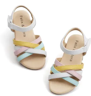 Felix & Flora Toddler Girl Sandals - Little Girl Easter Summer Dress Shoes Lightweight Open Toe Beach Holiday.