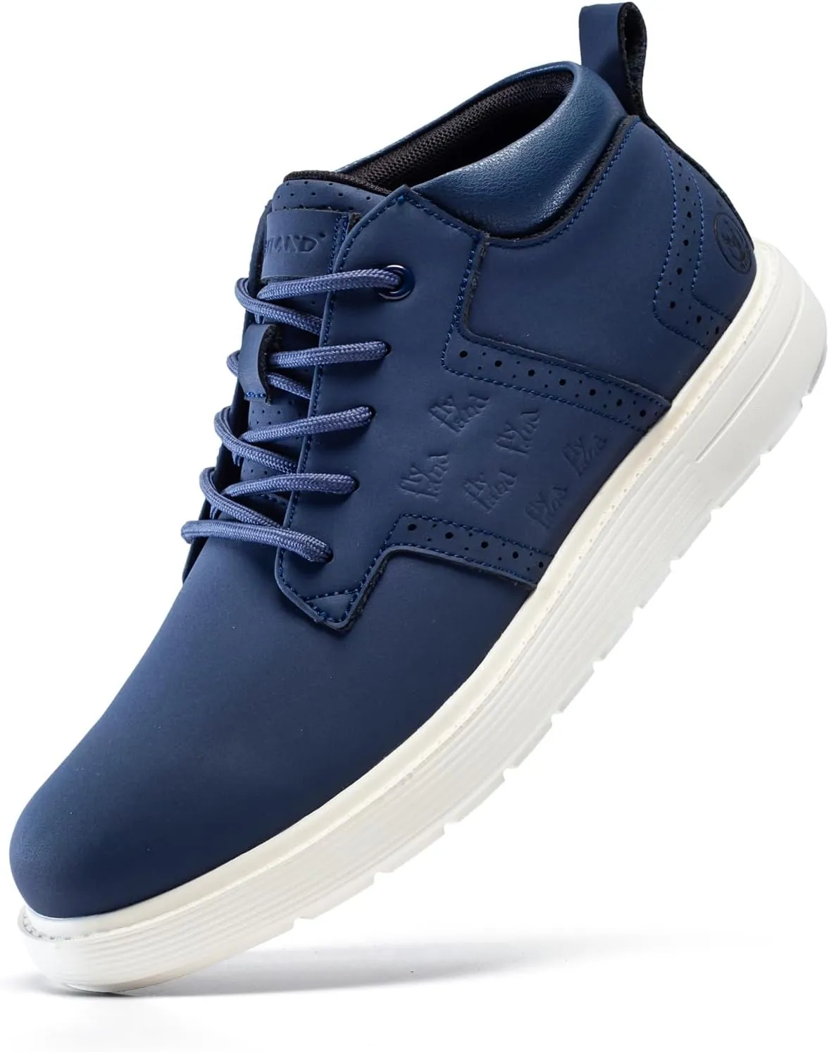 FLYLAND Men's Fashion Sneakers Chukka Boots Lace Up Leather Ankle Dress Boot Lightweight Walking Driving Shoes