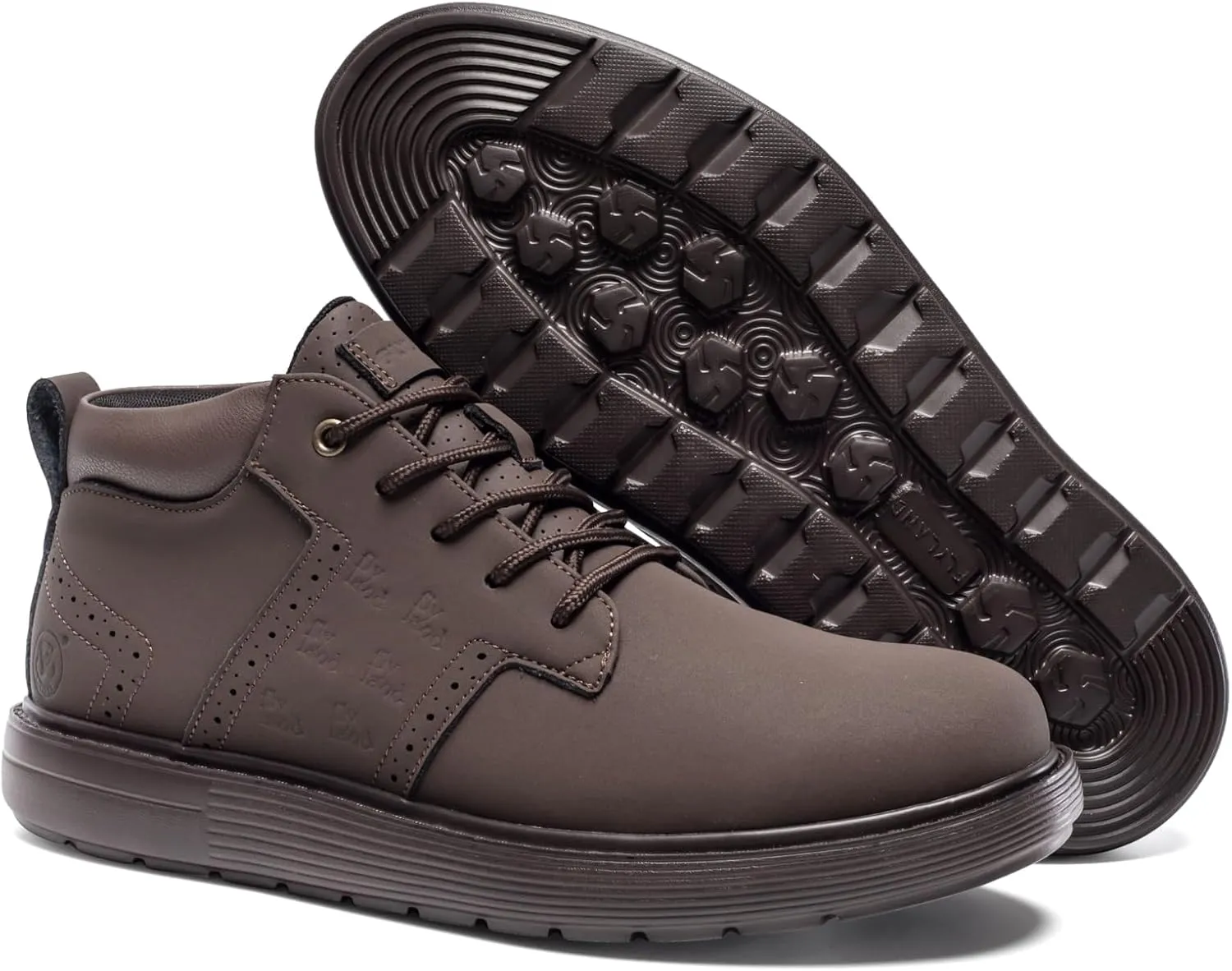 FLYLAND Men's Fashion Sneakers Chukka Boots Lace Up Leather Ankle Dress Boot Lightweight Walking Driving Shoes