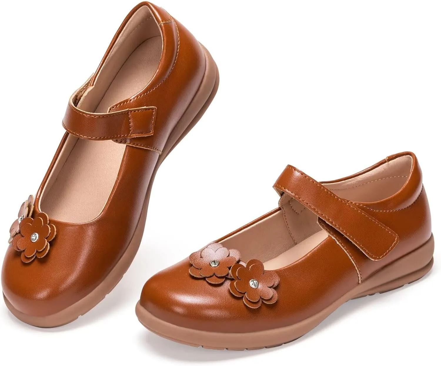 Frank Mully Girls School Shoes Mary Jane Flats Slip-On Uniform Dress Flats for Girl Toddler/Little Kid/Big Kid