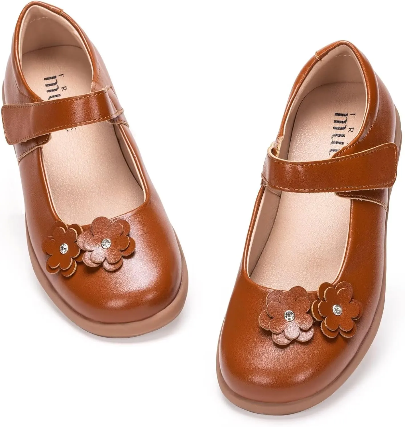 Frank Mully Girls School Shoes Mary Jane Flats Slip-On Uniform Dress Flats for Girl Toddler/Little Kid/Big Kid