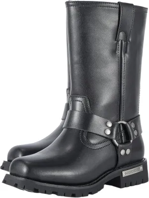 GARGOYLE BELLS Women's Leather Motorcycle Boots Cycling Boots Waterproof Non-slip Casual Boots Mid Calf