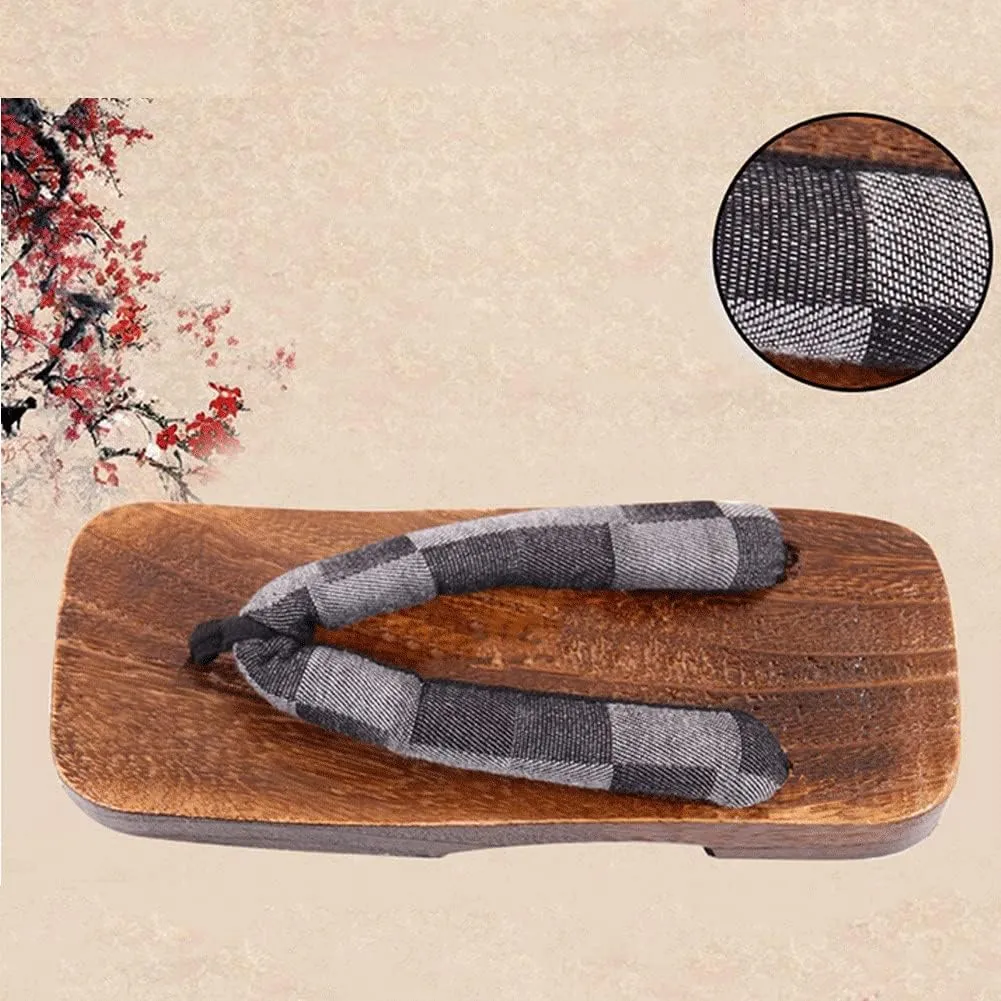 Geta Sandals Mens Wooden Geta Sandals Clogs Flip Flop Two-Teeth Japanese Traditional High Heel Slippers(Color:B,Size:XXL)