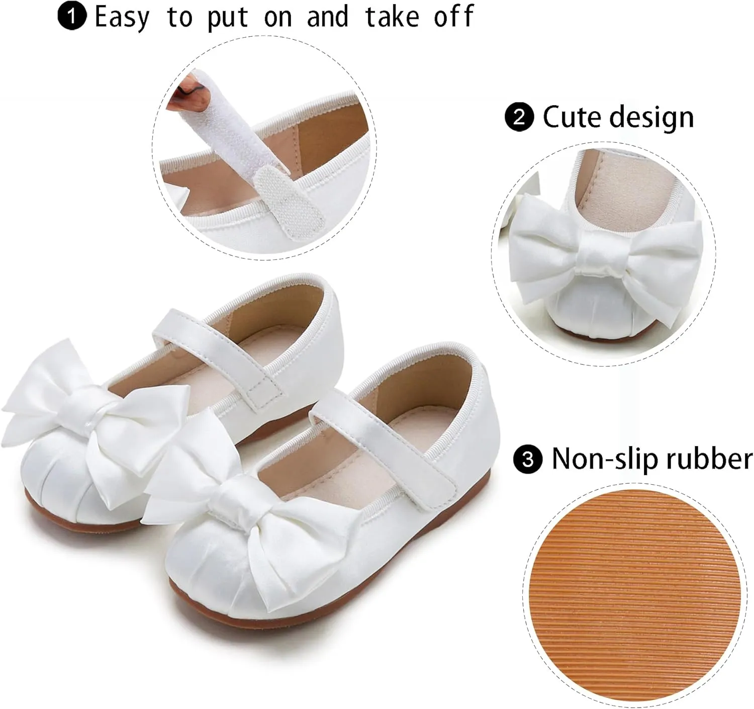 GINFIVE Toddler Girls Dress Shoes Little Girls Mary Janes Ballerina Flats Shoes Toddler