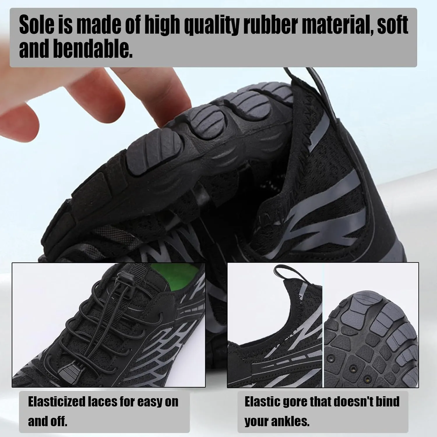 Grounded Barefoot Footwear for Women Men, Waterproof Winter Summer Hike Boots Womens, Wide Toe Beach Trekking Shoes