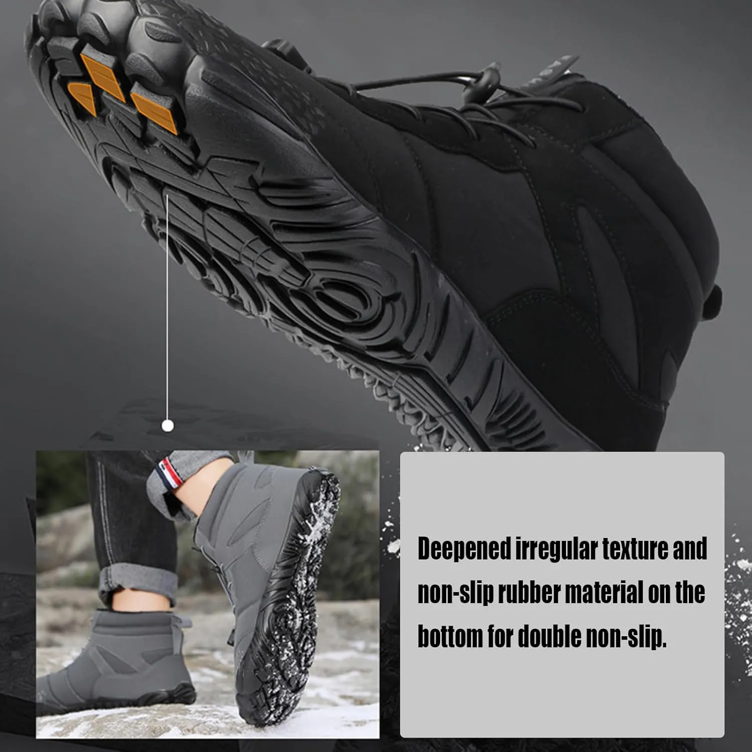 Grounded Barefoot Footwear for Women Men, Waterproof Winter Summer Hike Boots Womens, Wide Toe Beach Trekking Shoes