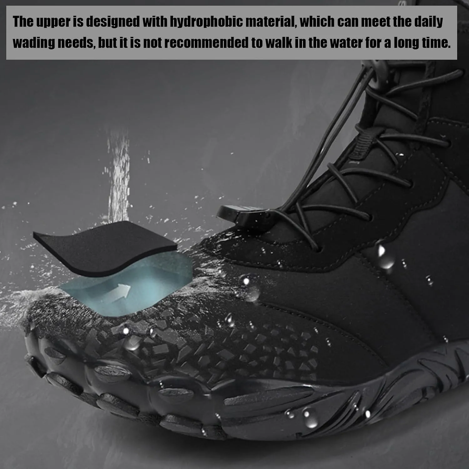 Grounded Barefoot Footwear for Women Men, Waterproof Winter Summer Hike Boots Womens, Wide Toe Beach Trekking Shoes