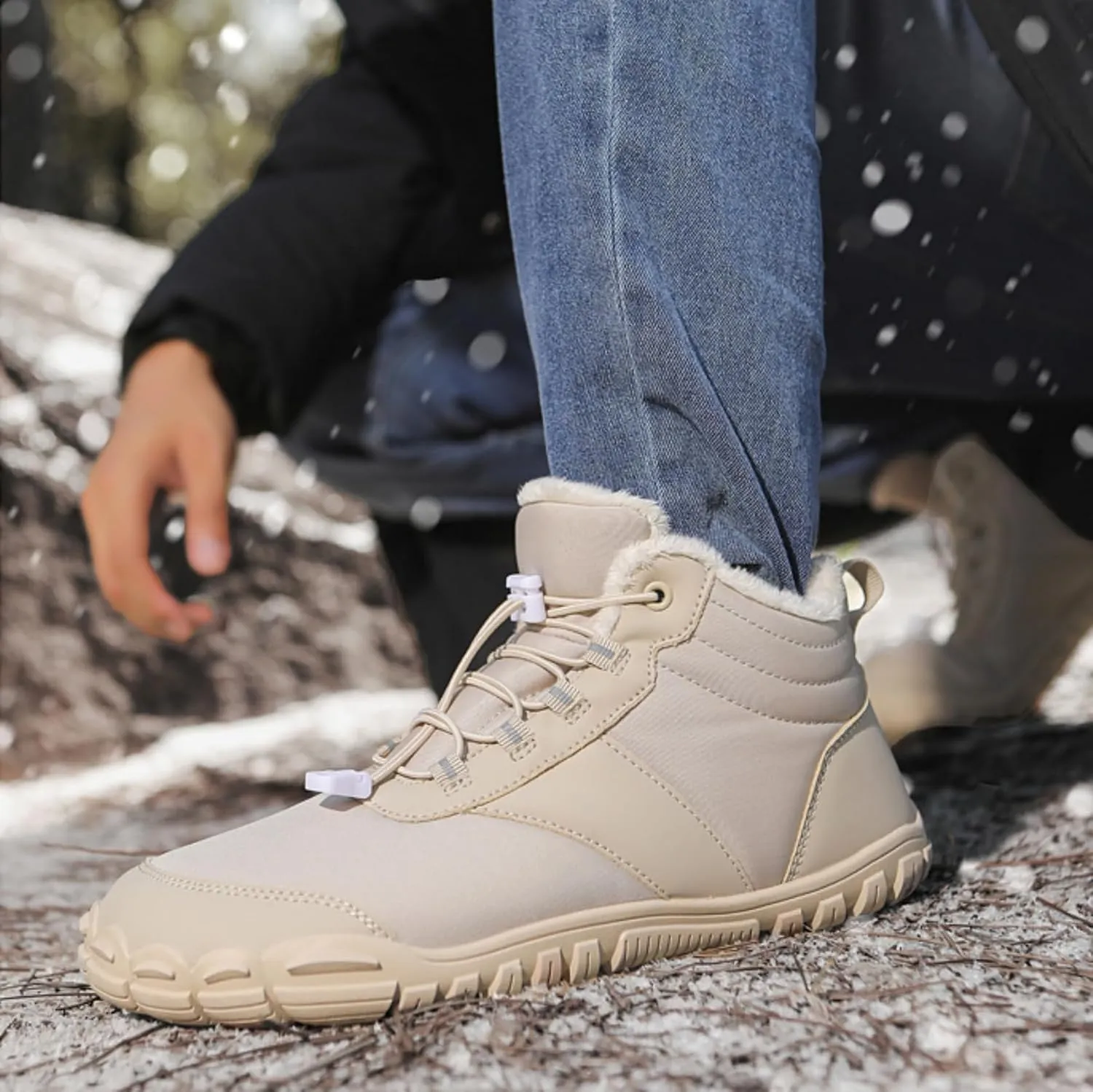 Grounded Winter Footwear for Women, Hike Winter Footwear Barefoot Womens,Wide Toe Box Shoes Waterproof Boots Sneakers