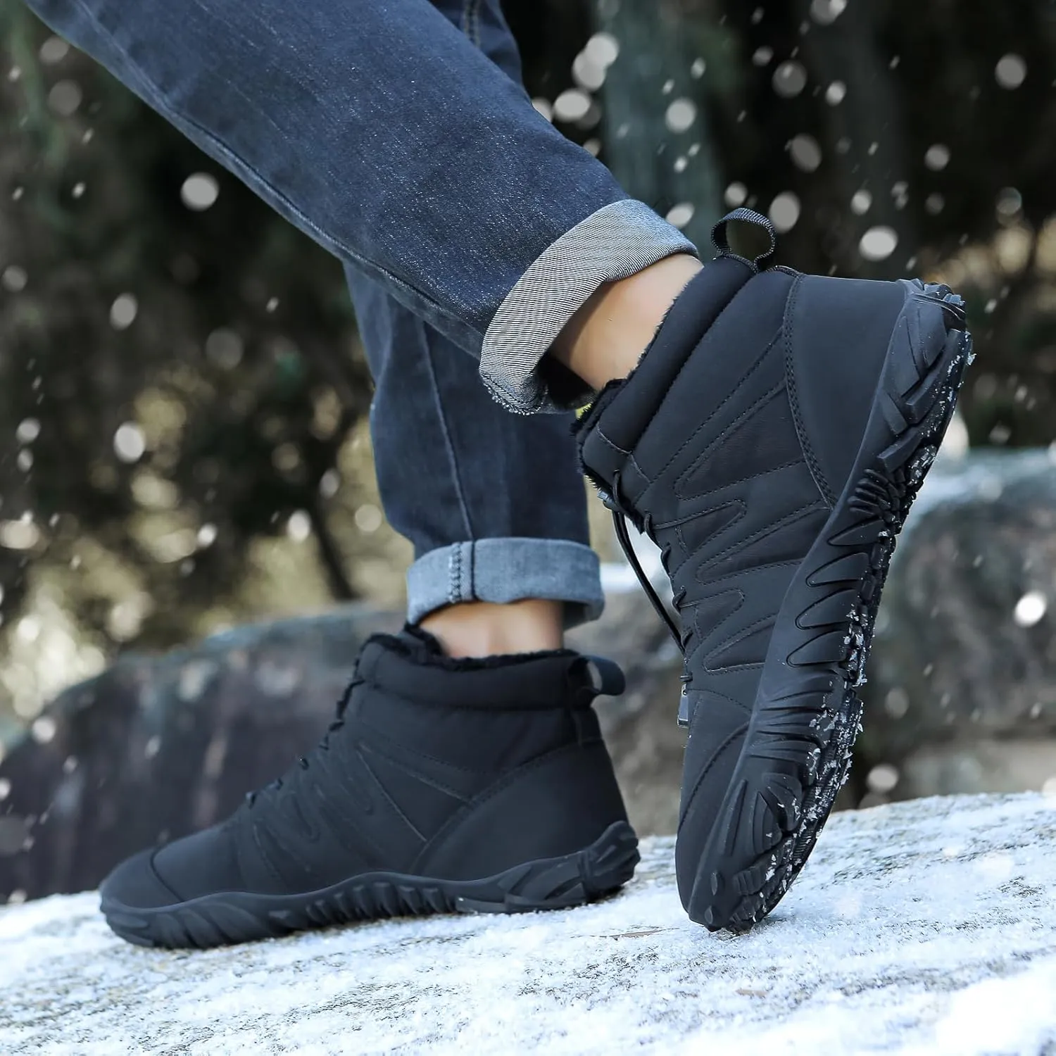 Grounded Winter Footwear for Women, Hike Winter Footwear Barefoot Womens,Wide Toe Box Shoes Waterproof Boots Sneakers