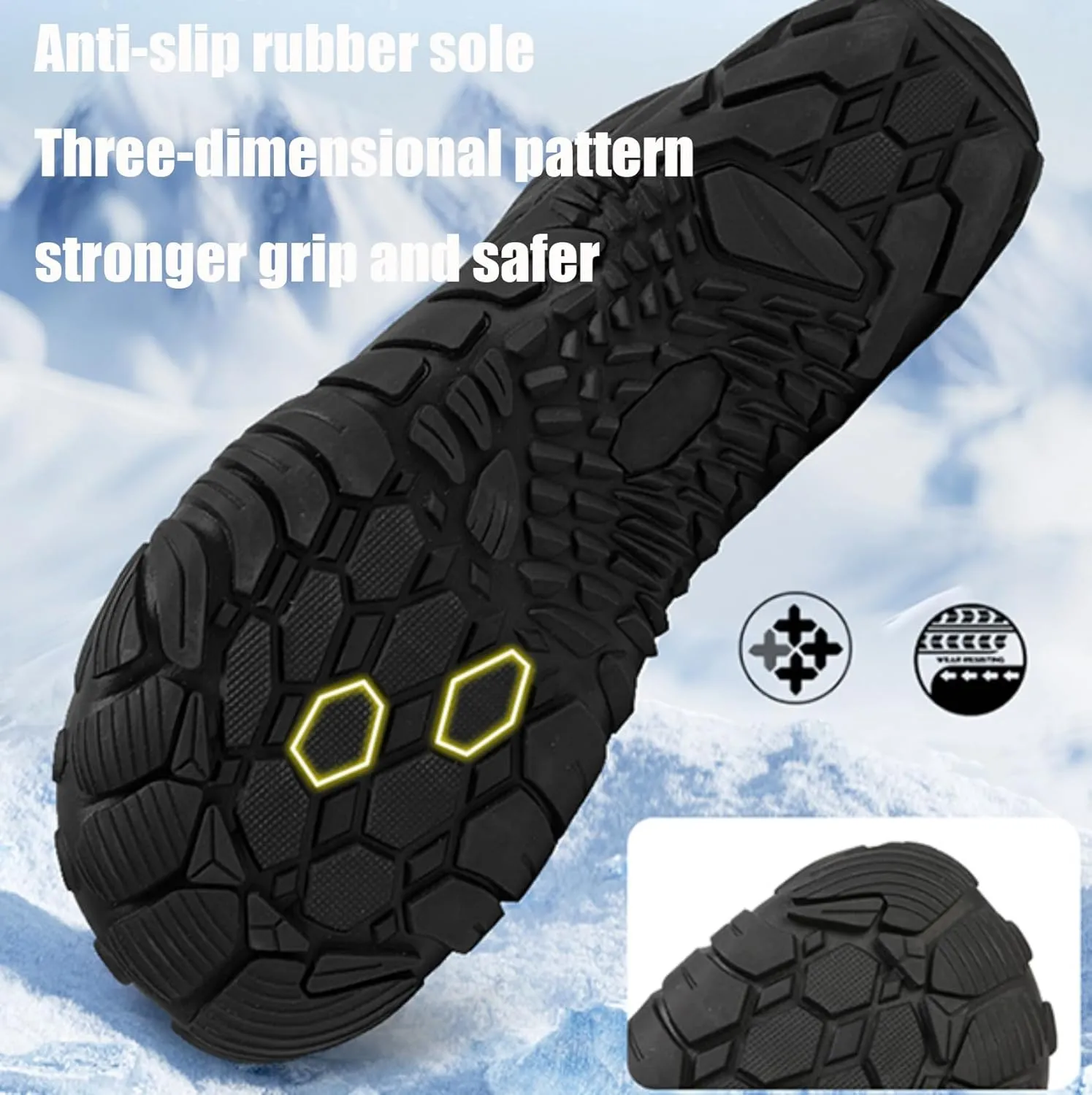 Grounded Winter Footwear for Women, Hike Winter Footwear Barefoot Womens,Wide Toe Box Shoes Waterproof Boots Sneakers