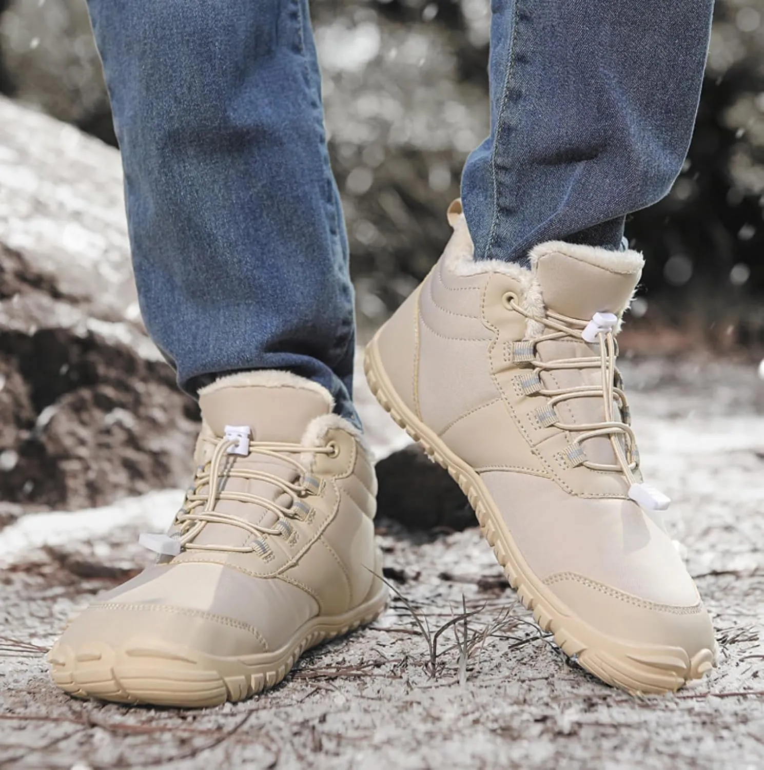 Grounded Winter Footwear for Women, Hike Winter Footwear Barefoot Womens,Wide Toe Box Shoes Waterproof Boots Sneakers