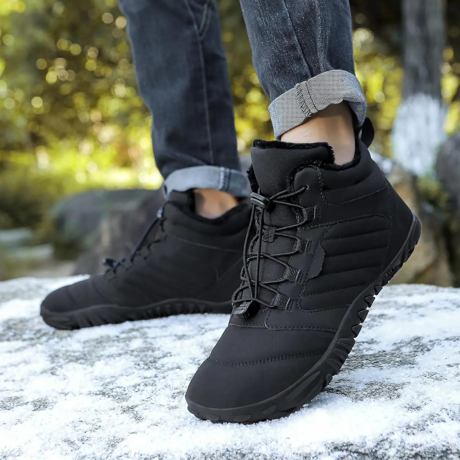 Grounded Winter Footwear for Women, Hike Winter Footwear Barefoot Womens,Wide Toe Box Shoes Waterproof Boots Sneakers