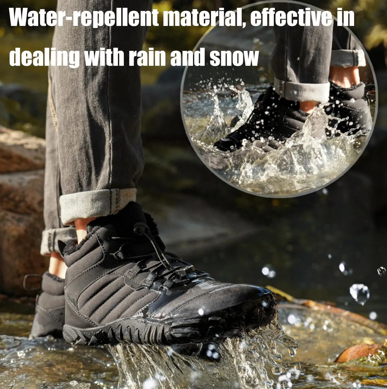 Grounded Winter Footwear for Women, Hike Winter Footwear Barefoot Womens,Wide Toe Box Shoes Waterproof Boots Sneakers