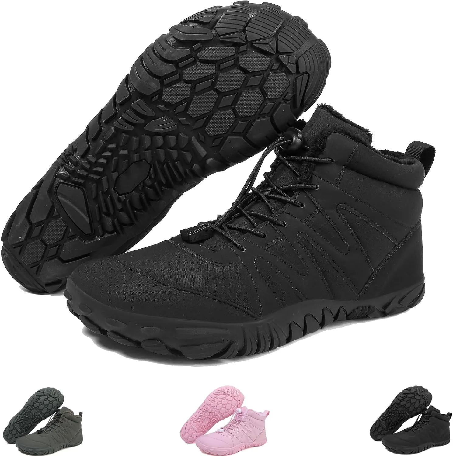 Grounded Winter Footwear for Women, Hike Winter Footwear Barefoot Womens,Wide Toe Box Shoes Waterproof Boots Sneakers
