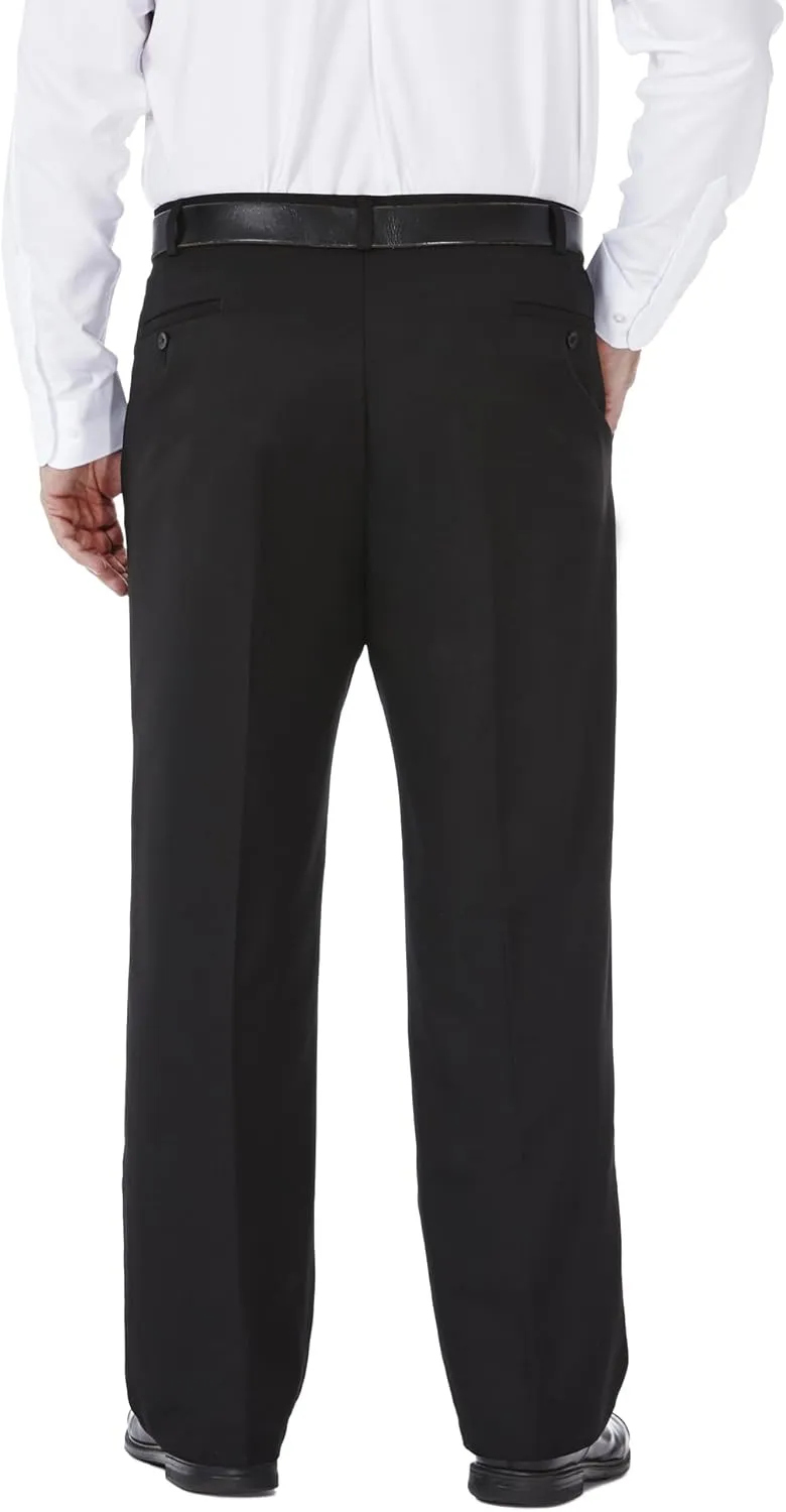 Haggar Men's Cool 18 Hidden Expandable Waist Pleat Front Pant-Regular and Big & Tall Sizes
