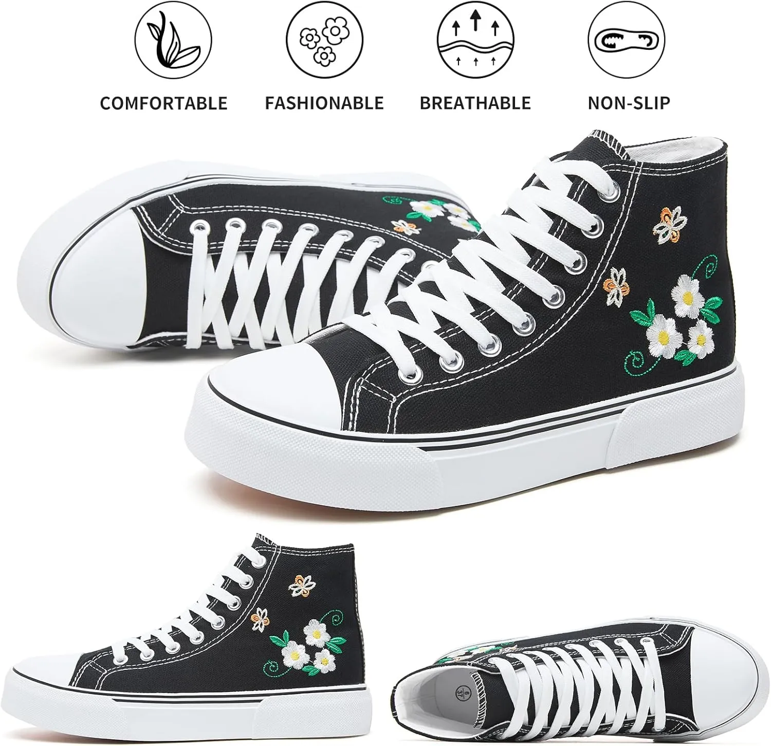 hash bubbie Unisex Fashion High top Sneakers Womens Classic High Tops Canvas Shoes Casual Tennis Shoes for Men