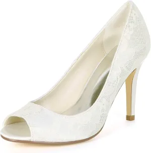 Heel Dress Sandals Open Toe Satin Lace Kitten Heels Wedding Bridal Homecoming Shoes for Women Bride Bridesmaid Ladies